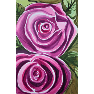 Mini Magenta Rose Pair