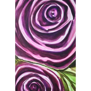 Purple Roses with Lime Contrast